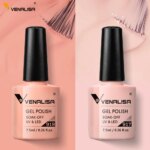 2pcs*7.5ml Venalisa Nude Color Gel Base Nowipe Top Coat Soak Off UV LED Gel Nail Polish Cosmetics Nail Art Manicure Nail Varnish Nail care