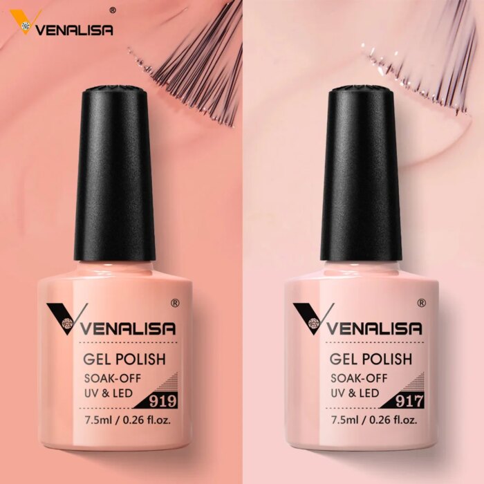 2pcs*7.5ml Venalisa Nude Color Gel Base Nowipe Top Coat Soak Off UV LED Gel Nail Polish Cosmetics Nail Art Manicure Nail Varnish Nail care