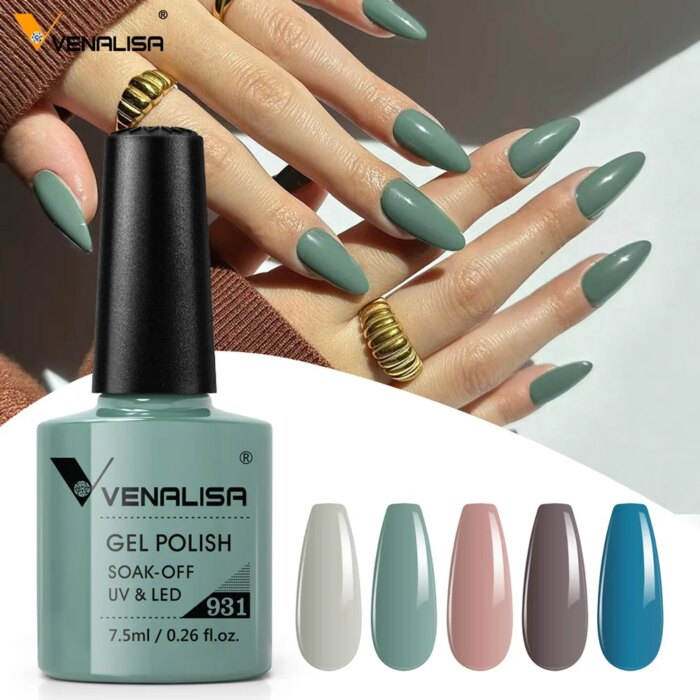 2pcs*7.5ml Venalisa Nude Color Gel Base Nowipe Top Coat Soak Off UV LED Gel Nail Polish Cosmetics Nail Art Manicure Nail Varnish Nail care