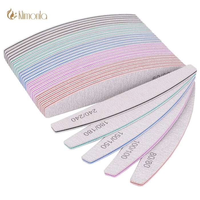 5/10Pcs Professional Nail File 100/180 Sandpaper Strong Thick Nail Files Sanding Half Moon Lime nail accessories and Tools Nail care