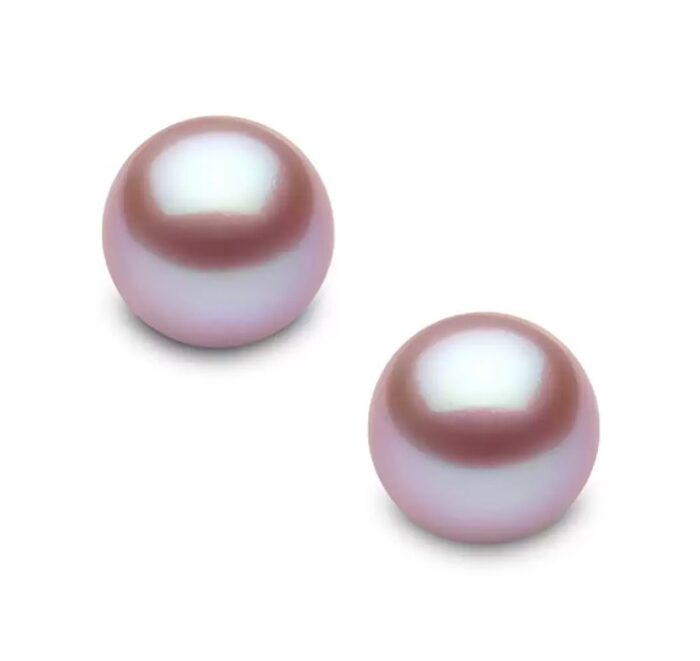 6.5-7mm Cultured Freshwater Pink Pearl Stud Earrings, 18ct Yellow Gold