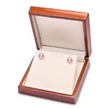 6.5-7mm Cultured Freshwater Pink Pearl Stud Earrings, 18ct Yellow Gold