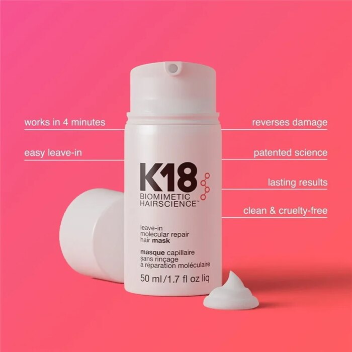 K18 50ml Leave-In Molecular Repair Hair Mask Damage Restore Soft Hair Deep Repair Keratin & Scalp Treatment Hair Care Condition Hair Care