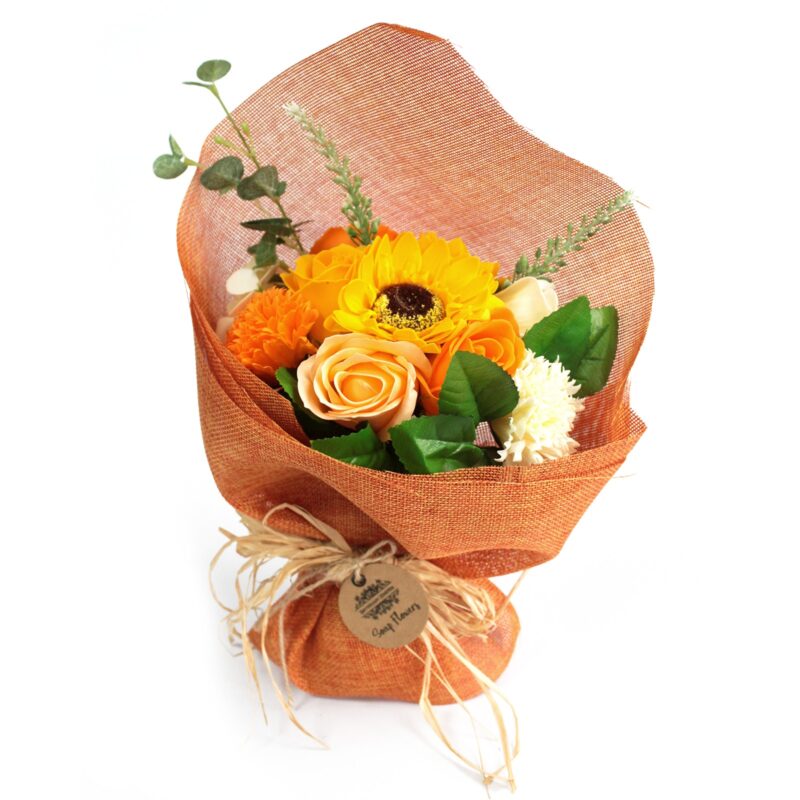 Standing Soap Flower Bouquet – Orange